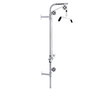 ScSPORTS® Câble de traction avec fixation murale, acier blanc, avec barre de traction et barre de triceps, stable, carré en tube d'acier, plusieurs façons d'entraînement avec barre de traction