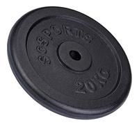ScSPORTS Disque d'haltère 20 kg en fonte, poids pour barres d'haltères, trou de perçage 30/31 mm - contrôlé par Intertek + examen réussi