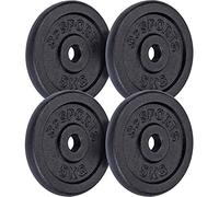 ScSPORTS® Disque Musculation - Set de 20 kg : 4 x 5 kg, Haute Qualité, en Fonte, Ø31 mm, Robuste, Noir - Kit Haltères, Dumbbell Set, Disque de Poids Musculation, Sport Maison, Salle de Sport