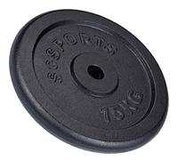ScSPORTS® Disques d'Entraînement - Set 15/20/30/40/60kg, en Fonte, Ø 30/31mm, Adapté au Sol, Noir - Jeu Plaques pour Haltères, Fitness, Musculation (15kg (1 x 15))