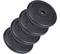 ScSPORTS® Disques d'Entraînement - Set de 15/20/30/40/60 kg, en Fonte, Ø 30/31 mm, Adapté au Sol, Noir - Jeu de Disques de Poids, Plaques de Poids pour Haltères, Fitness (30 KG (4 x 7.5 kg))