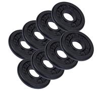 ScSPORTS® Disques d'Haltères Longs - Set 2/4/5/10/15/20kg, en Fonte, Ø 30/31mm, Adaptés au Sol, Noir - Jeu Poids, Fitness, Musculation
