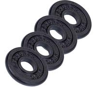 ScSPORTS® Disques d'Haltères - Set 2/4/5/10/15/20kg, en Fonte, Ø 30/31mm, Adaptés au Sol, Noir - Jeu de Poids, Fitness, Musculation