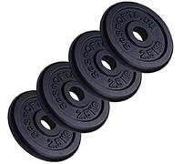 ScSPORTS® Disques Haltères - Set 2/4/5/10/15/20kg, en Fonte, Ø 30/31mm, Adaptés au Sol, Noir - Jeu de Poids, Fitness, Musculation