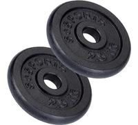 ScSPORTS® Disques Haltères - Set 2/4/5/10/15/20kg, en Fonte, Ø 30/31mm, Adaptés au Sol, Noir - Jeu Poids, Fitness, Musculation