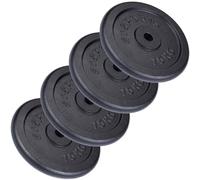 ScSPORTS® Disques Musculation - Set 15/20/30/40/60kg, en Fonte, Ø 30/31mm, Adapté au Sol, Noir - Jeu Plaques Poids pour Haltères, Fitness Entraînement (60kg (4 x 15))