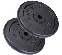 ScSPORTS® Disques Musculation - Set 15/20/30/40/60kg, en Fonte, Ø 30/31mm, Adapté au Sol, Noir - Jeu Poids, Plaques pour Haltères, Fitness, Entraînement (30kg (2 x 15))
