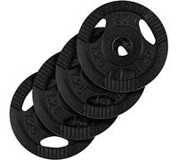 ScSPORTS® Disques Poids - Set 4 x 0,5/4 x 1,25/4 x 2,5/4 x 5/2 x 10/2 x 15/1 x 20kg, 30/31mm, en Fonte, Noir - Plaques d'Haltères Olympiques Tri-Grip, Équipement Gym (5kg (4 x 1,25))