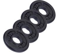 ScSPORTS® Jeu de Disques d'Haltères-2 kg, 4 x 0,5 kg, Ø 30-31 mm, en Fonte, Noir - Disques de Fitness, Haltères Longs, Musculation