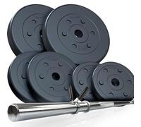 Scsports® Jeu D'haltères - 20kg, Plaques De Poids : 2x5, 2x2,5, 2x1,25 Kg, Ø 30/31 Mm, En Chrome - Ensemble D'haltères Longues Avec Poids