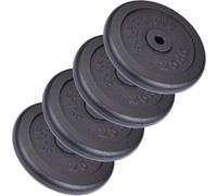 ScSPORTS® Jeu Disques Haltères - Plaques 20/25/30kg, Ø 30/31mm, en Fonte, Noir - Set Poids, Fitness, Musculation (100kg (4 x 25))