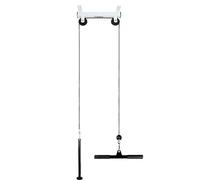 ScSPORTS Traction latissimus, pour Fixation au Plafond, Support de câble avec Barre à Triceps, Blanc