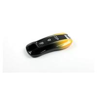 SCSTHRCRA pour P&orsche Panamera Spyder Carrera M*acan B&oxster Cayman Cayenne 911 970 981 991 Étui À Clé De Couleur Dégradée 3 4 Boutons Télécommandes Voiture(Black Yellow,New)