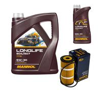 Sct Filtre 6L mannol Longlife 504/507 5W-30 pour Nissan NP300 Navara Pick-Up