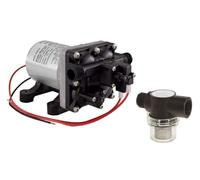 SCT Shurflo Pompe à eau pour camping-car 12 V 3,0 GPM - 4008-101-A65 / E65 et 1,27 cm | Pompe à eau pour plomberie et camping-car | Ensemble de crépine de tuyau en option à visser | (recevez 1 pompe