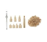 Sctecoau Embout de Fer TS100 pour Pointe de Fer à Souder Heat Insert Nut avec 100 Écrous M3 en Laiton Doré et Argenté + Kit D'Insertion D'Écrou en Laiton M2-M8