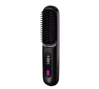 Sctecoau Lisseur à Cheveux Électrique LCD USB Charge Chauffage Curling Peigne Lisseur à Cheveux Sans Portable Peigne à Lisser les Cheveux Noir
