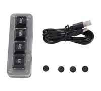 Sctecoau Mini Sélection à 4 Touches Copier Coller Couper Les Raccourcis du Pavé Macro Clavier à Une Main Clavier Mécanique de RVB Clé OSU Installation Facile Facile à Utiliser