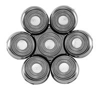 Sctecoau TêTe de Coupe de Rechange pour Rasoir éLectrique pour Homme Tondeuse à Barbe Wet et Dry 7D Floating Heads Blade Silver