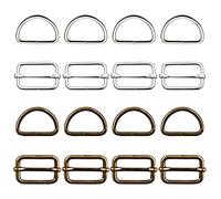 Sctmda 40 Pièces Anneaux pour Sac a Main 25mm Boucles Métalliques Anneau D en métal D Anneaux Boucle Coulissante Ajusteur de Ceinture pour Bricolage à la main Accessoires