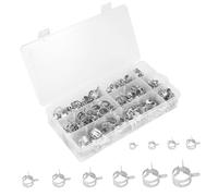 Sctmda Colliers de Serrage à Ressort 120 Pièces Collier de Serrage Inox Réglable 6/7/8/9/10/12/13/14/15/16mm Clip à Ressort Tuyau Serrage Collier Durite Serre-Joints à Tuyaux pour Tuyau D'eau Piscine