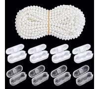 Sctmda Connecteurs de Chaîne en Plastique 20M Chaîne de Store avec 20 Pièces Connecteurs de Cordon de Store Blanc Remplacement Chaîne de Store Verticale Cordon de Store à Enrouleur Vénitien Vertical