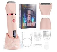 Scttomon Épilateur Rasoir Femme 3-en-1 Multifonction, Tondeuse Bikini, Tondeuse Corps, Étanche IPX7, Écran LED (Rose)