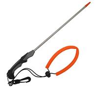 Scuba-Choice 13-3/4" Stainless Steel Lobster Tickle Stick with Clip and Lanyard, Gray