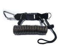 Scuba Diving Snappy Coil Strap with Quick Release Buckle, Underwater Anti-Lost Safety Lanyard for Diving Camera Photography Loss Prevention, Safety Strap (Black)
