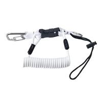 Scuba Diving Snappy Coil Strap with Quick Release Buckle, Underwater Anti-Lost Safety Lanyard for Diving Camera Photography Loss Prevention, Safety Strap (White)