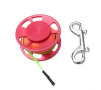Scuba Gear Essential Bobine de doigt 30 000 mm avec un mousqueton double tête solide (rouge)
