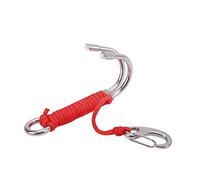 Scuba Riff Crochet de plongée double double marin - Swivel Eye Bolt Snap Clip en acier inoxydable - Crochet avec ligne pour grottes - Plongée - Rouge