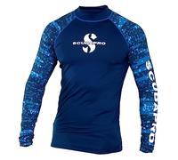 Scubapro Rash Guard T-Flex UPF-50 Manches Longues Homme S Aegan, Bleu Marin