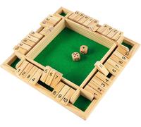 Scucs Jeu de Plateau en Bois,Shut The Box 4 Joueurs,Jeu de société en Bois mathématiques en Bois Traditionnel Pub Board,Jeu divertissant de Vacances