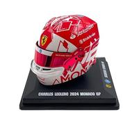 Scuderia F1 Team, modèle officiel LookSmart Spark, mini casque Charles Leclerc édition spéciale vainqueur Monaco 2024 à l'échelle 1/5, rouge, blanc
