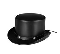 SCUDGOOD Chapeau haut de forme de tarte au porc en cuir Steampunk Steampunk Chapeau haut-de-forme Chapeau haut de forme Magicien Chapeau melon Chapeau en cuir