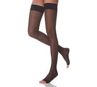 SCUDOTEX Bas Autofixant 240 Deniers Pointe Ouverte Maille Tricotée Compression Décroissante de Moyenne à Forte Mm Hg 23-32 Couleur Noir Taille 3