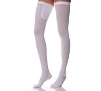 SCUDOTEX Bas Médical Auto Fixant Anti-Thrombose Spécial à Compression Décroissante 18-24 Hg mm Longueur Long Couleur Blanche Taille 3