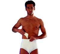 Scudotex Slip taille haute contrôle hernie inguinale Blanc Blanc