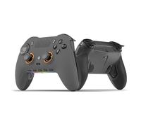 SCUF ENVISION PRO Contrôleur de Jeu Sans Fil pour PC Uniquement - Poucettes Anti-Dérive - Cinq Touches G Amovibles - Palettes Dorsales Amovibles - Déclencheurs Instantanés - Gris Acier