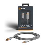Scuf USB-C Câble Tressé - Connexion et Rechargement USB Type-C de 2 Mètres/6 Pieds pour Manettes Xbox, Manettes PS5 et Smartphones - Gris Clair