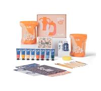 Sculpd Kit de démarrage de poterie - Argile sèche à l'air libre + kit débutant pour 2 adultes : comprend des outils de sculpture, de la peinture acrylique, des pinceaux, un guide facile, un tutoriel