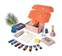 Sculpd Kit de démarrage de poterie - Argile sèche à l'air libre + kit débutant pour 2 adultes : comprend des outils de sculpture, de la peinture acrylique, des pinceaux, un guide facile, un tutoriel