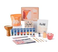 Sculpd Kit de fabrication de bougies et de poterie - Comprend de l'argile séchée à l'air libre, de la cire de soja, 4 stylos de peinture, du parfum et des outils - Cadeau pour adultes, adolescents,