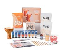 Sculpd Kit de fabrication de bougies pour adultes avec argile séchée à l'air libre et peinture acrylique, cire de soja écologique non toxique, huile parfumée, glaçage de bougie, outils et guide, 2