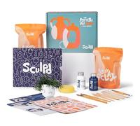 Sculpd │ Kit de poterie │ Kit d'initiation à l'argile autodurcissante pour les débutants, avec vernis mat, peinture, jeu d'outils, pinceaux, éponge et guide pas à pas