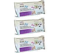 Sculpey Lot de 3 boîtes d'argile sèche Blanc Air - Nouvelle formule - Légère et durable - Idéal pour les enfants, les travaux manuels et les projets de bijoux - 1 kg