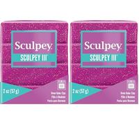 Sculpey Polymer Clay 2OZ Argile polymère Viol GLTTR 56,7 g, Plastique, Paillettes Violettes (Lot de 2)