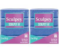 Sculpey Polymer III Paillettes bleues 56,7 g, 2oz (Lot de 2)