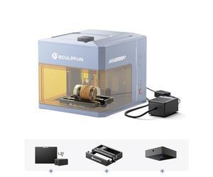 SCULPFUN Deluxe iCube Ultra PAC3 Kit d'accessoires de mise à niveau avec caméra iCAM, mini scooter RA, pompe à air iAP et plaque de découpe